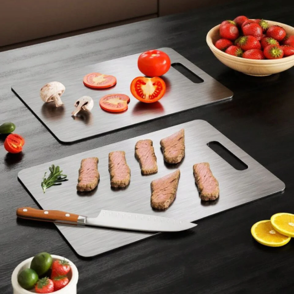 Katori laser-cut titanium cutting board
